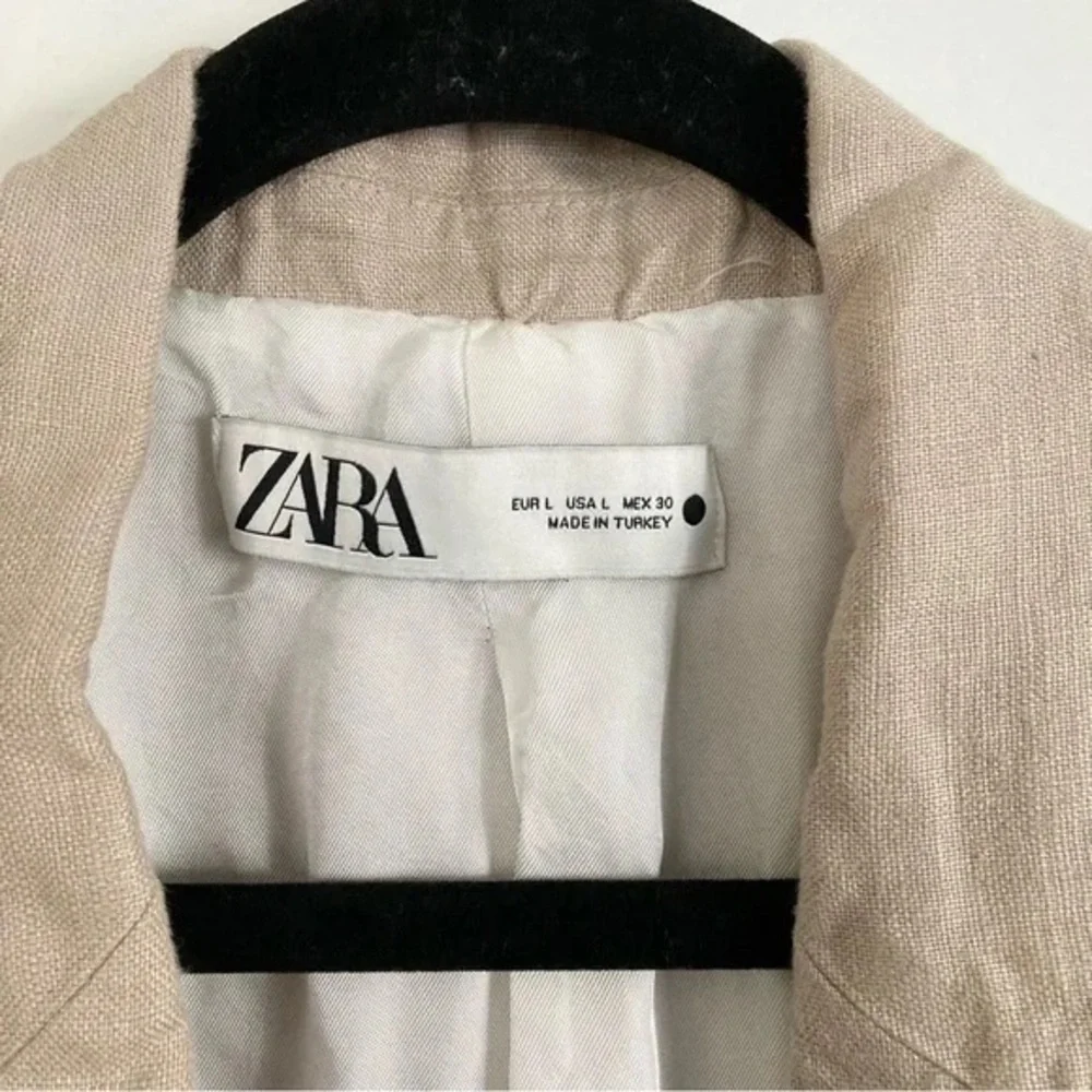 Zara Beige Linen Blend Blazer